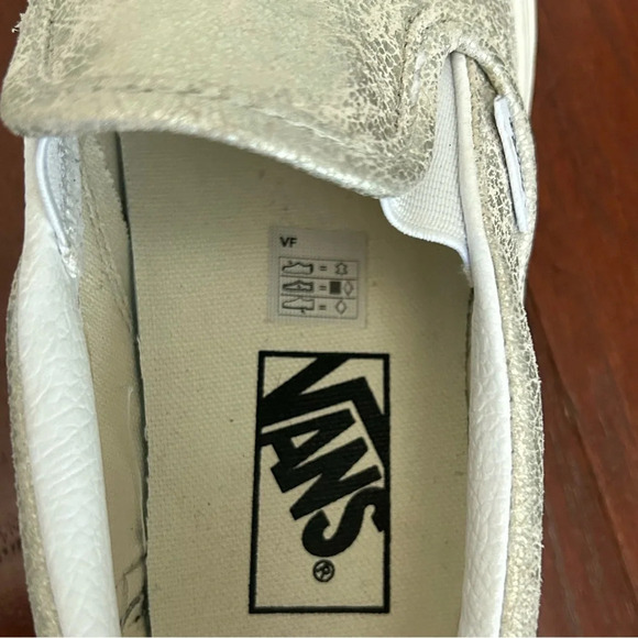 VANS CLASSIC SLIP-ON (CRACKED SILVER) SHOES men 5 women 6.5 - Picture 10 of 11